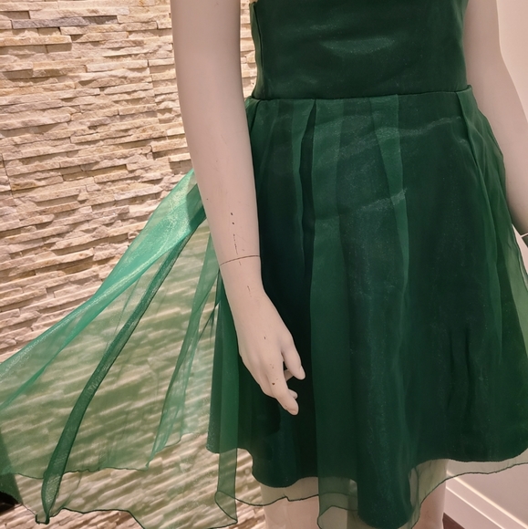Organza Green Cocktail Dress. - Picture 8 of 9